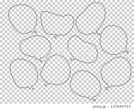 一組可愛、毛茸茸的對話框（只有文字）。 137644753
