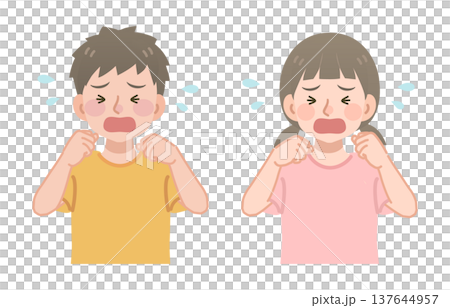 哭泣兒童的插圖(上半身) 哭泣兒童的插圖(上半身) 137644957
