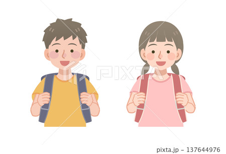 ランドセルを背負う小学生のイラスト ランドセルを背負う小学生のイラスト 137644976