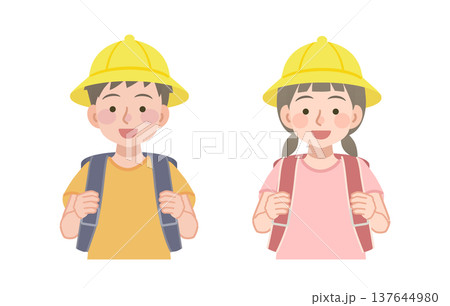 ランドセルを背負う小学生のイラスト 137644980