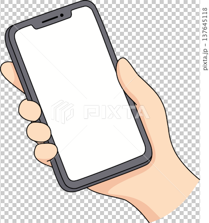Minimalist Hand Drawn Illustration of a Hand Holding a Smartphone with a Blank White Screen for Mobile App Mockup and Digital Technology Concept Minimalist Hand Drawn Illustration of a Hand Holding a Smartphone with a Blank White Screen for Mobile App Mockup and Digital Technology Concept 137645118