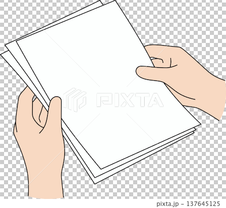 Minimalist Hand Drawn Illustration of Hands Holding Three Sheets of Blank White Paper on Black Background for Document Mockup and Creative Presentation Concept Minimalist Hand Drawn Illustration of Hands Holding Three Sheets of Blank White Paper on Black Background for Document Mockup and Creative Presentation Concept 137645125
