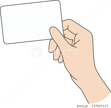 Minimalist Hand Drawn Illustration of a Hand Holding a Blank White Business Card Mockup on Black Background for Identity and Contact Concept Minimalist Hand Drawn Illustration of a Hand Holding a Blank White Business Card Mockup on Black Background for Identity and Contact Concept 137645127