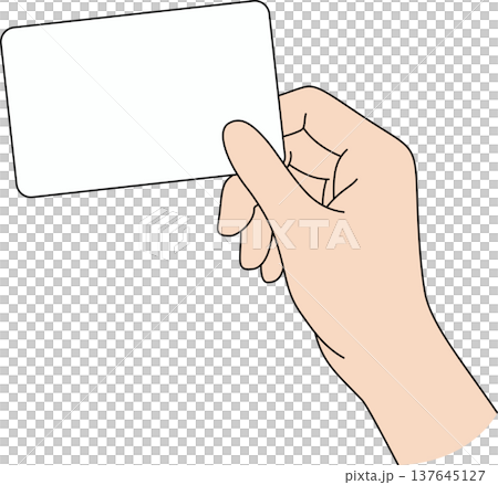 Minimalist Hand Drawn Illustration of a Hand Holding a Blank White Business Card Mockup on Black Background for Identity and Contact Concept Minimalist Hand Drawn Illustration of a Hand Holding a Blank White Business Card Mockup on Black Background for Identity and Contact Concept 137645127