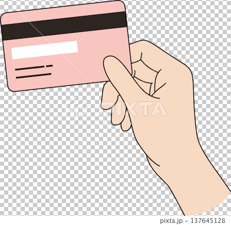 Minimalist Hand Drawn Illustration of a Hand Holding a Pink Credit Card on Black Background for Payment, Shopping, and Finance Concept Minimalist Hand Drawn Illustration of a Hand Holding a Pink Credit Card on Black Background for Payment, Shopping, and Finance Concept 137645128