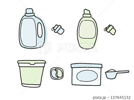 手描きのかわいい洗濯洗剤セット 手描きのかわいい洗濯洗剤セット 137645132