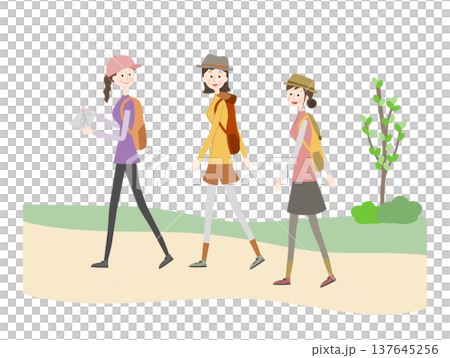 Young women hiking Young women hiking 137645256