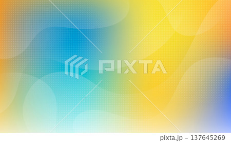 Modern abstract wave background with vibrant yellow and blue gradients featuring halftone dot patterns for creative corporate presentation slides and digital marketing banner web headers 137645269