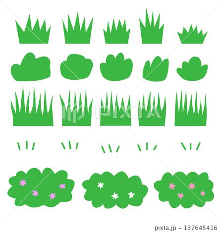 シンプルな草のイラストセット シンプルな草のイラストセット 137645416