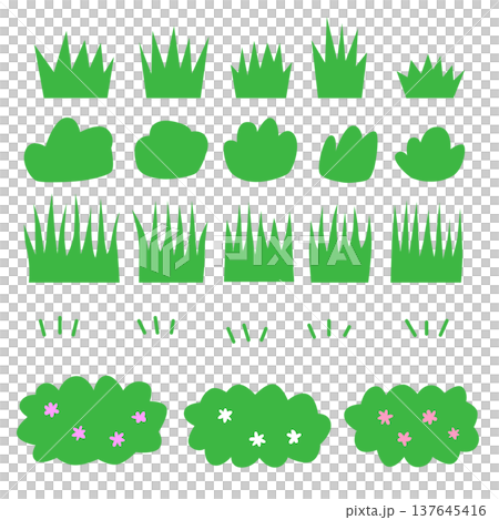 シンプルな草のイラストセット シンプルな草のイラストセット 137645416