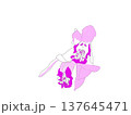 紫の花　紫蘭　シラン 137645471