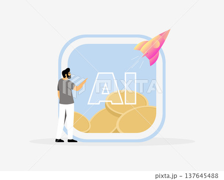 Ai startup ideas, generative tools business opportunities, smart app creators workflow, making money with artificial intelligent software, driven development concept, modern vector illustration Ai startup ideas, generative tools business opportunities, smart app creators workflow, making money with artificial intelligent software, driven development concept, modern vector illustration 137645488