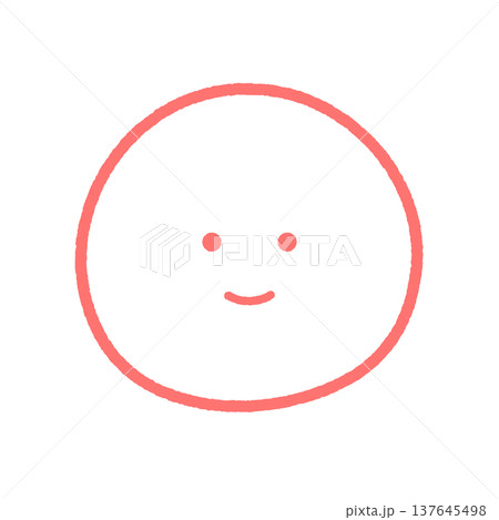 にこにこ笑っている顔の手書きの絵文字 - シンプルでかわいい笑顔やLIKE・いいねの表情の赤線画素材 にこにこ笑っている顔の手書きの絵文字 - シンプルでかわいい笑顔やLIKE・いいねの表情の赤線画素材 137645498