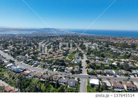 Aerial view of La Jolla Hills, San Diego, California, USA 137645514
