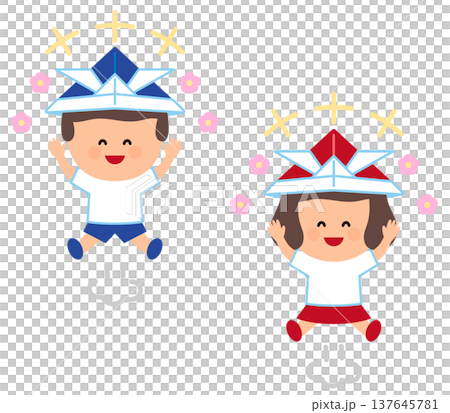 A set of illustrations of energetic children (Children's Day) A set of illustrations of energetic children (Children's Day) 137645781