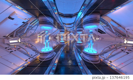 宇宙船内の風景 137646195