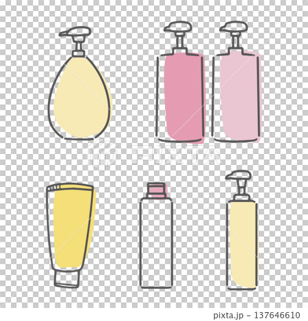Colorful bottle illustration set 137646610