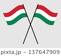 Flags of Hungary - flat collection icon. Hungary national flag set shape variations vector icon. Isolated sticker. 137647909