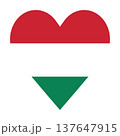Flags of Hungary - flat collection icon. Hungary national flag set shape variations vector icon. Isolated sticker. 137647915