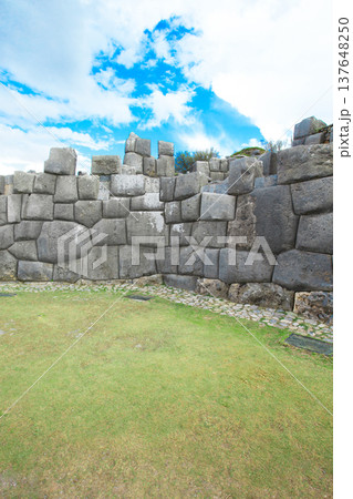 Sacsayhuaman : Inca archaeological site in Cusco, Peru 137648250