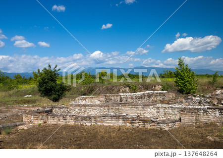 Ancient ruins in Dion, Greece. 137648264
