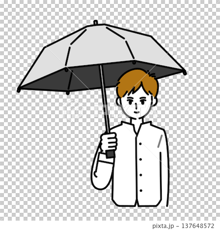 日傘をさす男性 137648572