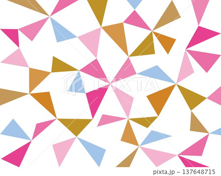 幾何学模様　三角形　白背景　ピンク　ブラウン 137648715