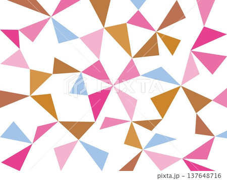 幾何学模様　三角形　白背景　ピンク　ブラウン 137648716