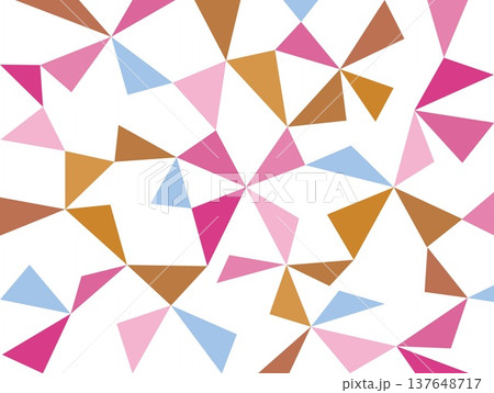 幾何学模様　三角形　白背景　ピンク　ブラウン 137648717