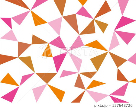 幾何学模様　三角形　白背景　ピンク　ブラウン 137648726