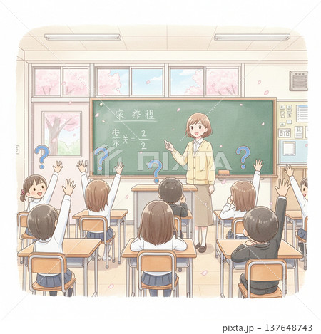 授業をするイラストイメージ 137648743