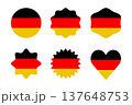 Flags of Germany - flat collection icon. Germany national flag set shape variations vector icon. Isolated sticker. 137648753