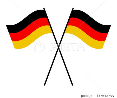 Flags of Germany - flat collection icon. Germany national flag set shape variations vector icon. Isolated sticker. 137648755
