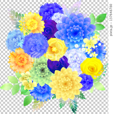 花束・ブルーにイエロー 137648780
