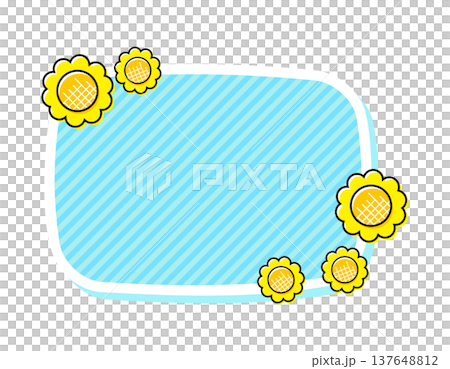 ひまわりの見出しイラスト　夏の向日葵 137648812