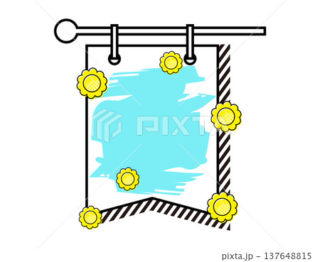 ひまわりの見出しイラスト　夏の向日葵 137648815