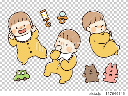 嬰兒午睡階段的插圖 137649146