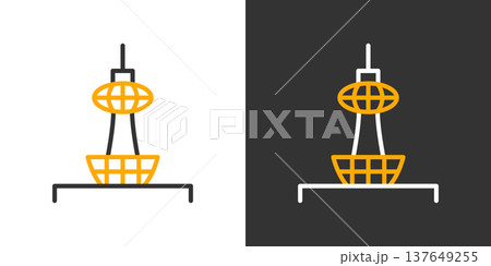 シンプルな京都タワーのアイコン シンプルな京都タワーのアイコン 137649255