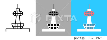 シンプルな京都タワーのアイコン 137649256