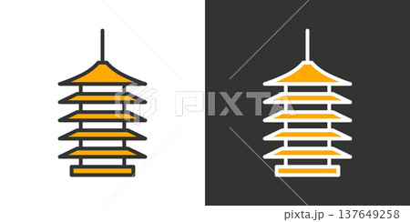 シンプルな五重塔のアイコン 137649258