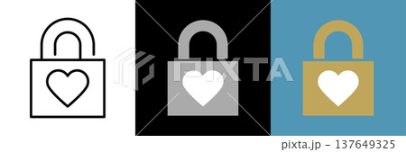 シンプルな南京錠のハートアイコン 137649325