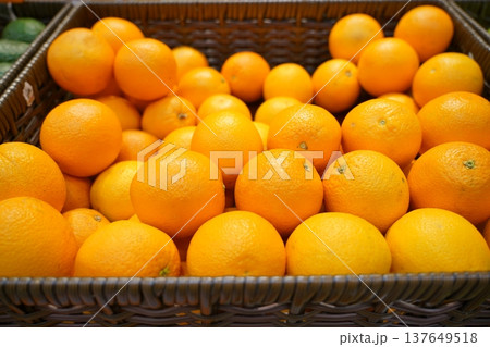 Basket of Fresh Oranges Healthy Citrus Fruit 137649518