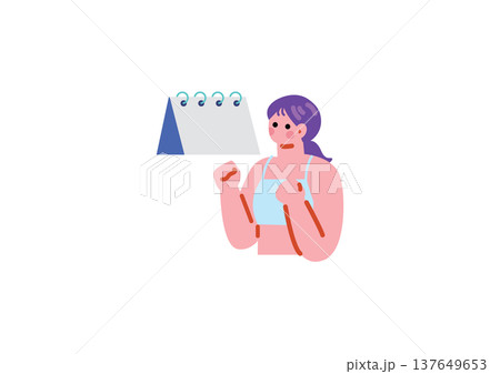 ダイエットを決意する女性のイラスト 137649653