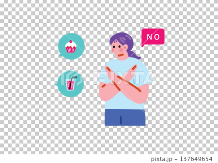 Illustration of a woman on a diet Illustration of a woman on a diet 137649654