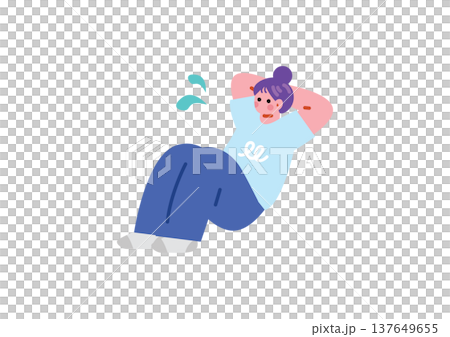 腹筋する女性のイラスト 腹筋する女性のイラスト 137649655