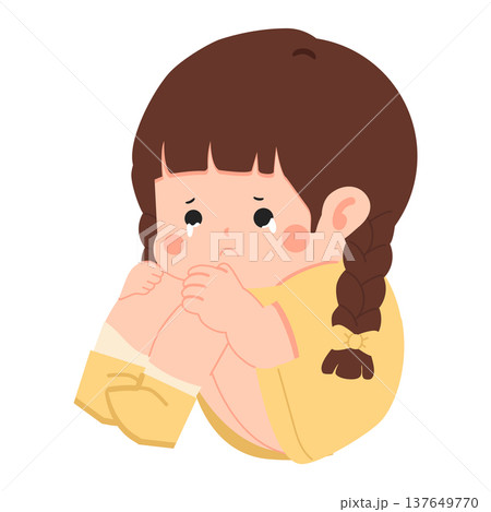 Sad Girl Crying Illustration Sad Girl Crying Illustration 137649770