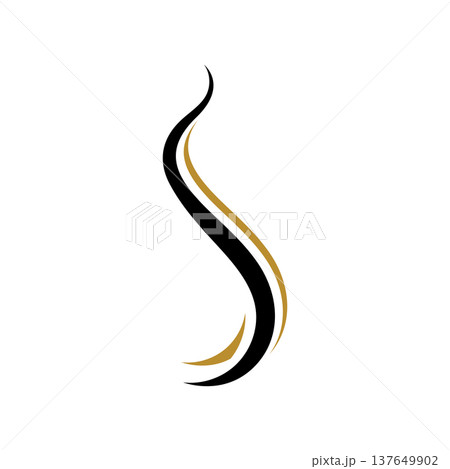 Modern Hair Wave Logo Vector Design 137649902