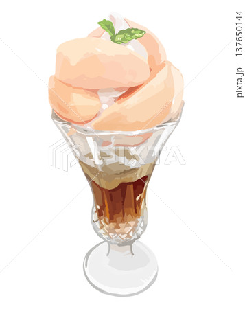 桃のパフェ 桃のパフェ 137650144