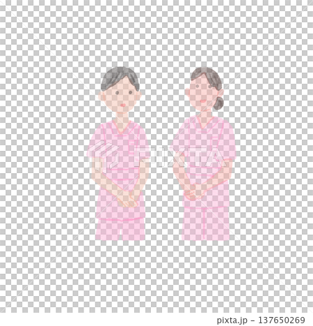 護士們聊天的插圖。 137650269