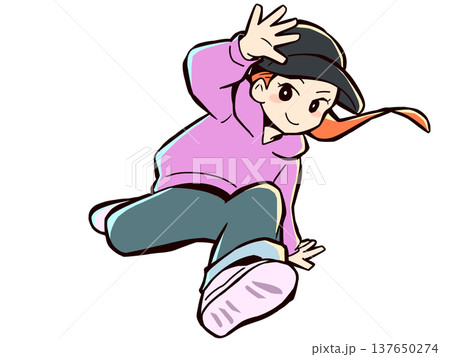 ブレイキンをする女性 137650274